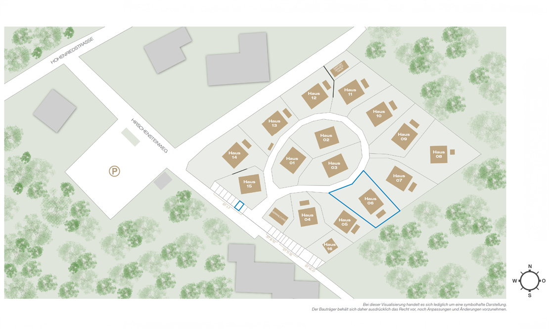 Lageplan Parkplatz und Haus 6