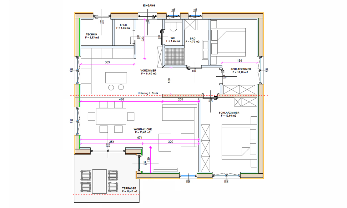 Grundriss Bungalow