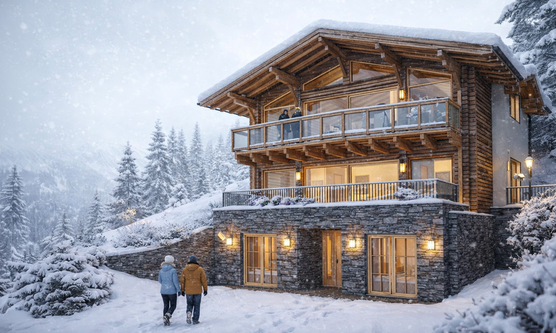 Visualisierung des Hauses im Winter