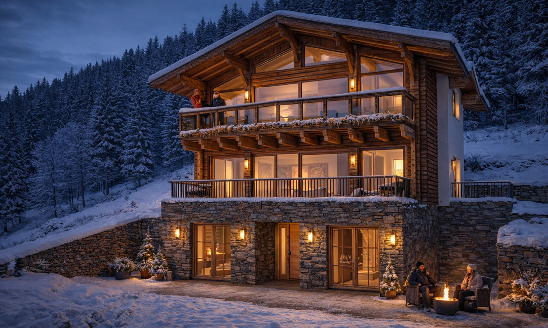 Visualisierung des Hauses im Winter