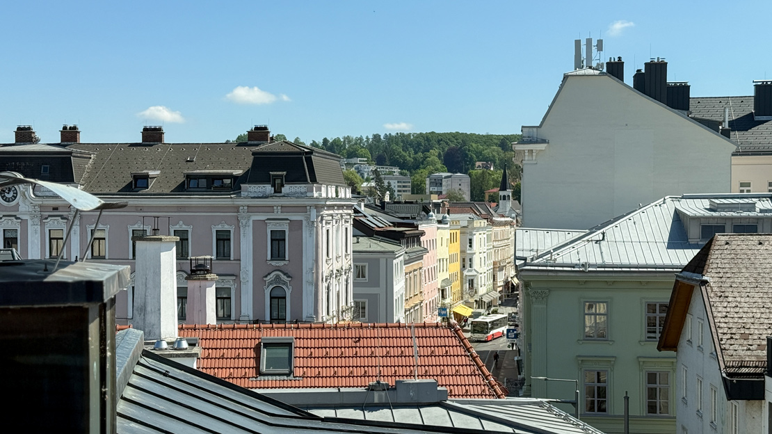Stadt-Blick vom Balkon
